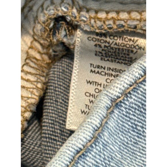 Loft High Rise Slim Flare Jeans 24 00 Stretch Blue Denim Bootcut Y2K Style - Picture 5 of 9